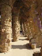 columns in Gaudi architecture in Barcelona