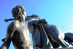 horse and man bronze statue, st petersburg