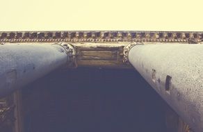 bottom view of antique portico, detail, italy, rome