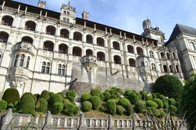 château de blois with beautiful green plants