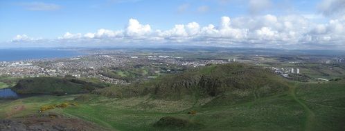 panoramic view of the countryside near Edinburgh