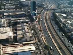 panoramic view of traffic in Tel Aviv, Israel