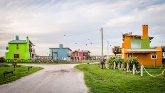 Street with colorful houses in santa clara del mar