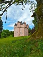 medieval castle with towers in Scotland