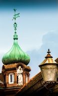 green dome with spire in ettlingen