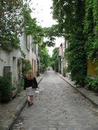 woman walk on the street of paris