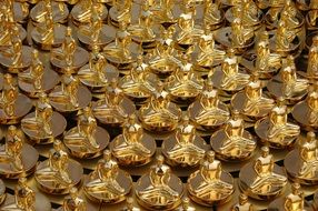 Many golden Thai statues