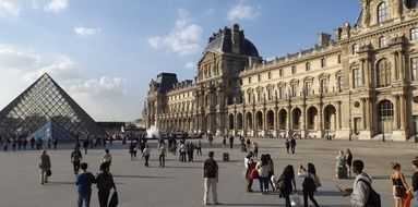 square in front of the louvre museum in paris