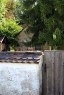 garden wall near the old house