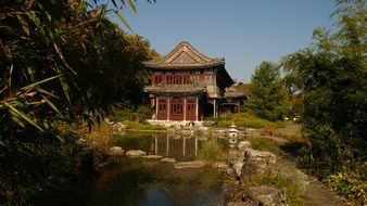 Chinese house in the garden in Freiberg am Neckar