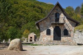 stone house in mountain village