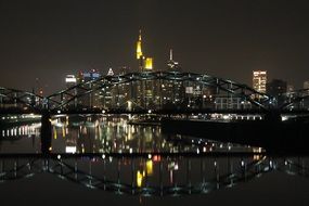 frankfurt at night with a lot of colorful lights