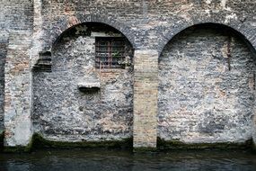 Wall of a medieval building in Bruges