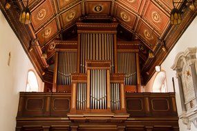 organ pipes in an old cathedral