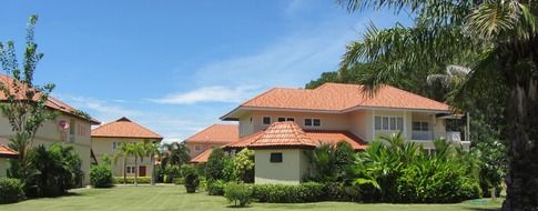 Luxury houses on a tropical island in Thailand