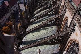 copper roof construction in the Ulm Cathedral