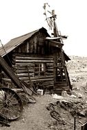 old abandoned house at western style