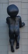 top view of a sculpture crawling baby