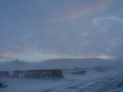 blizzard over buildings