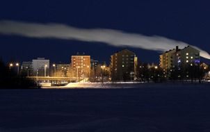 landscape of night lights and buildings