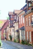 old houses along street, germany