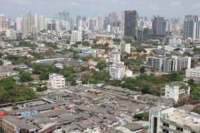 View from the height of Bangkok