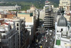 view of houses and avenue in Madrid