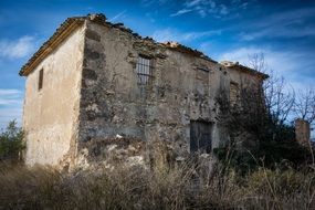 abandoned stone house