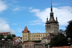 Town Hall on the background of the cloudy sky, Sighisoara