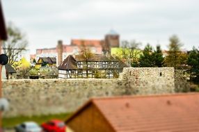 blurred picture of a medieval village