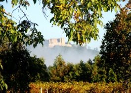 Landscape of the castle on a hill