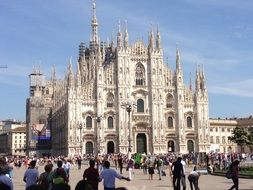 square in front of the cathedral in milan