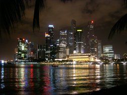 singapore night city view