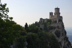 Tower Cesta, castle on rock, san marino