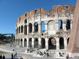 Ancient ruined building of colosseum