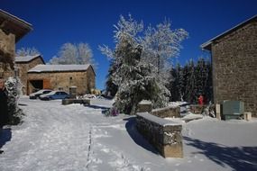 french snow village