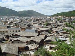roof panorama of asian houses