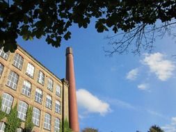 oldtime cotton mill building, uk, england