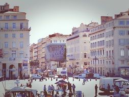 center of sunny marseille city in france