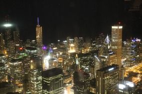 view of the beautiful chicago at night