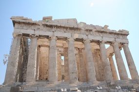 Old ruins with columns in the Athens