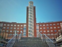 modern hospital architecture with tower