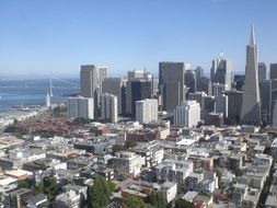 beautiful high view of san francisco and the ocean