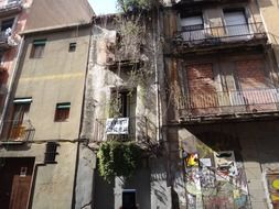 old houses in barcelona on a sunny day