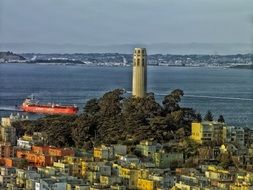 large harbor in san francisco with a coit tower