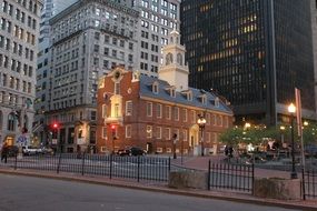 old state house in boston at dusk