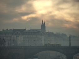 early foggy morning in Prague