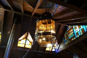 wooden ceiling chandelier
