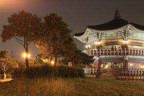 night view of a modern building