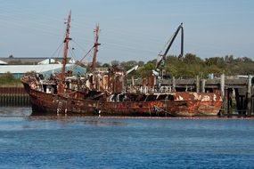 rusting hulks at port